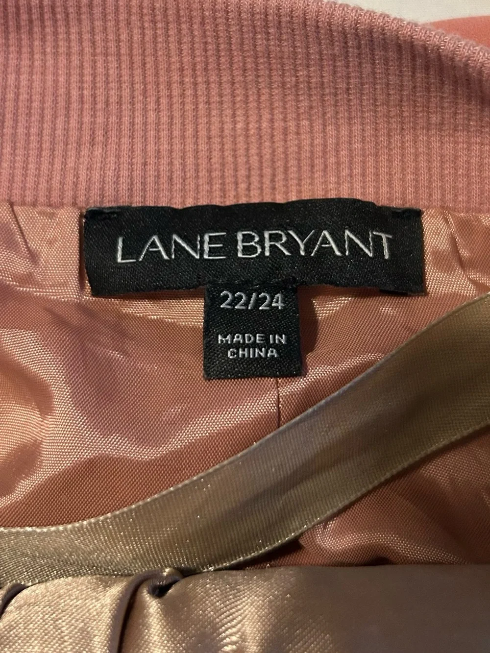 Lane Bryant Lace-Up Sleeve Bomber Jacket - Dusty Rose Size 22/24